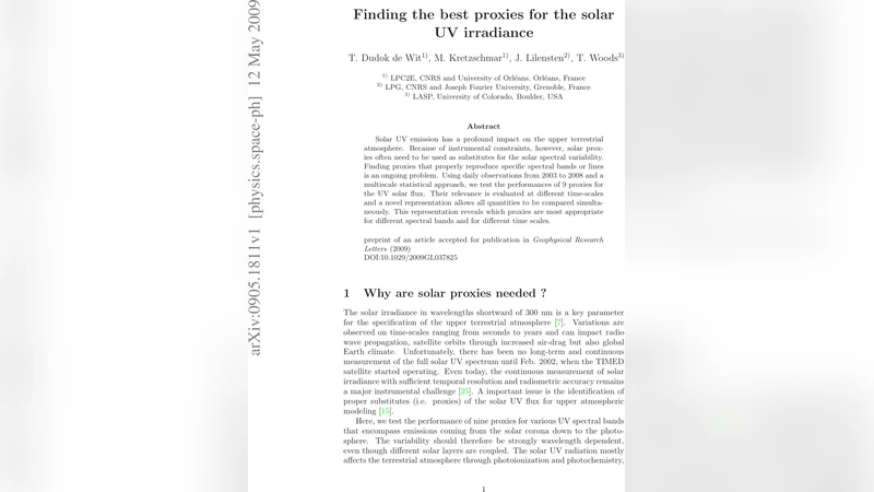 Finding the best proxies for the solar UV irradiance