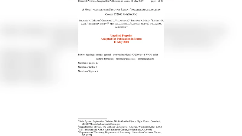 A Multi-Wavelength Study of Parent Volatile Abundances in Comet C/2006   M4 (SWAN)