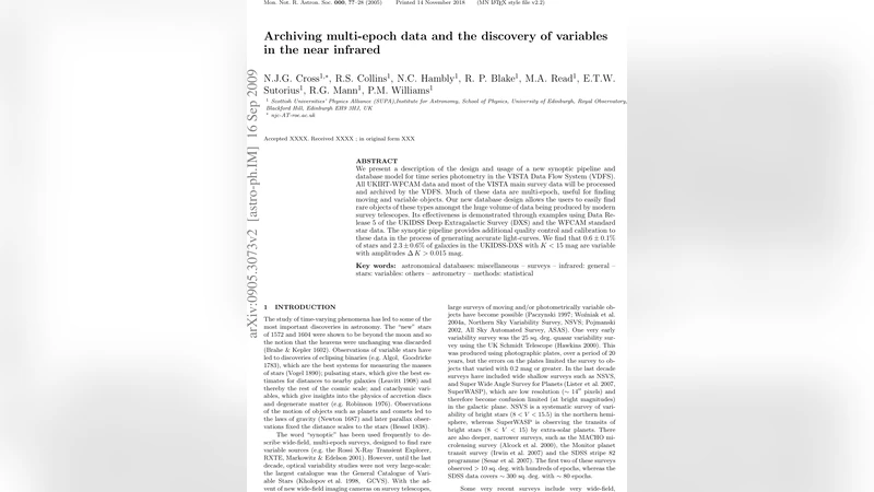 Archiving multi-epoch data and the discovery of variables in the near   infrared