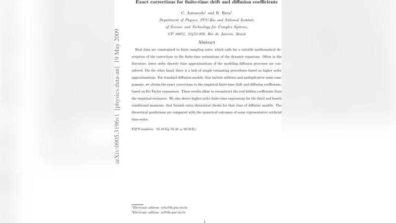 Exact corrections for finite-time drift and diffusion coefficients