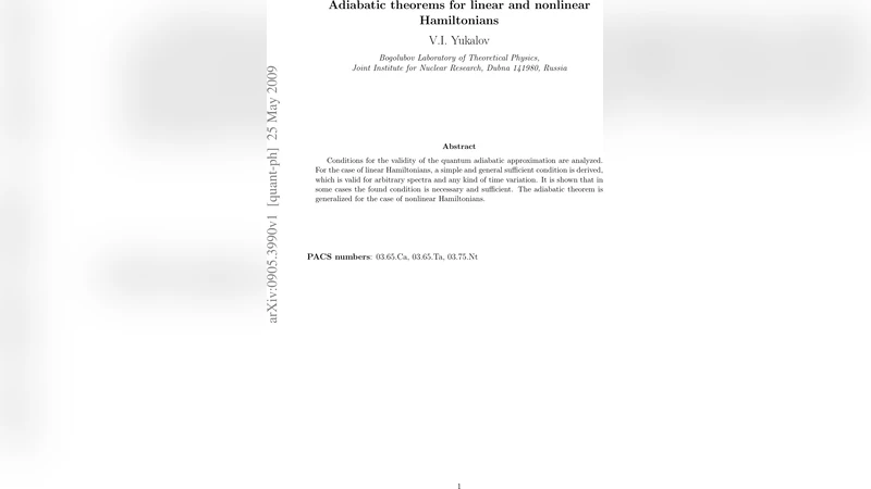 Adiabatic theorems for linear and nonlinear Hamiltonians