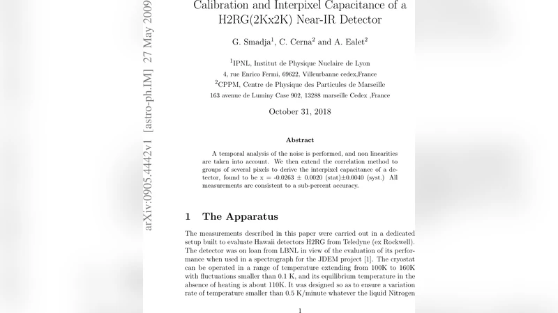 Calibration and Interpixel Capacitance of a H2RG(2Kx2K) Near-IR Detector
