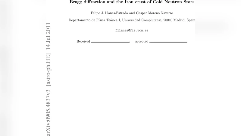Bragg diffraction and the Iron crust of cold Neutron Stars