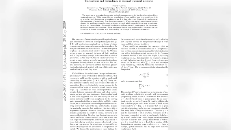 Fluctuations and redundancy in optimal transport networks