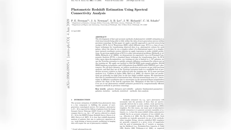 Photometric Redshift Estimation Using Spectral Connectivity Analysis