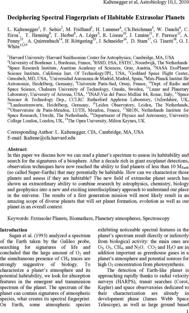Deciphering Spectral Fingerprints of Habitable Extrasolar Planets