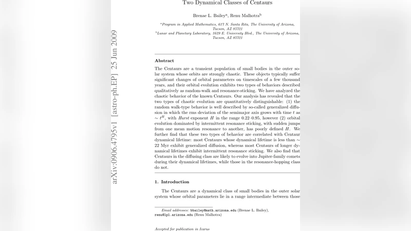 Two Dynamical Classes of Centaurs