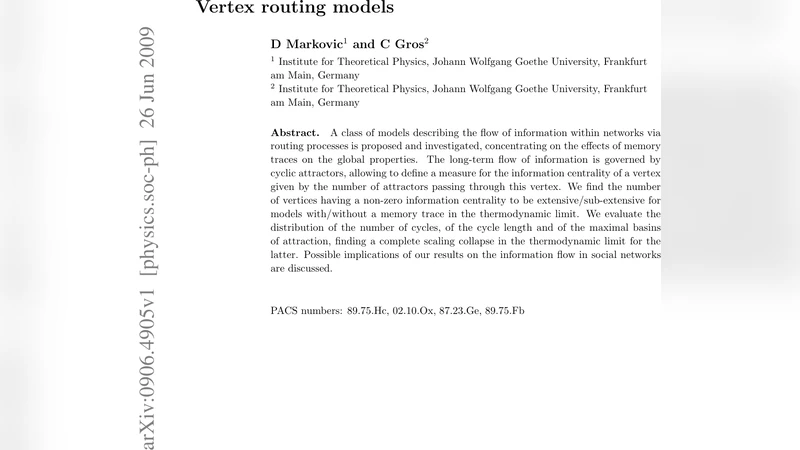 Vertex routing models