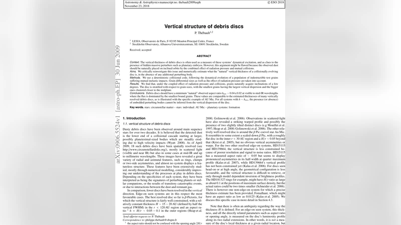 Vertical structure of debris discs
