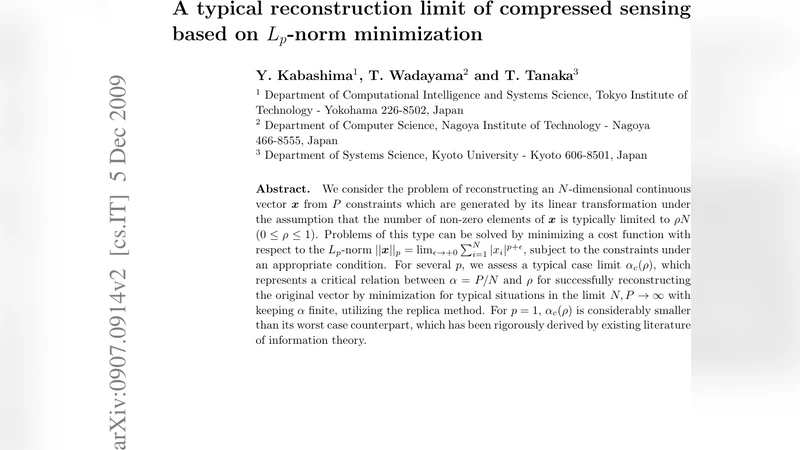 A typical reconstruction limit of compressed sensing based on Lp-norm   minimization