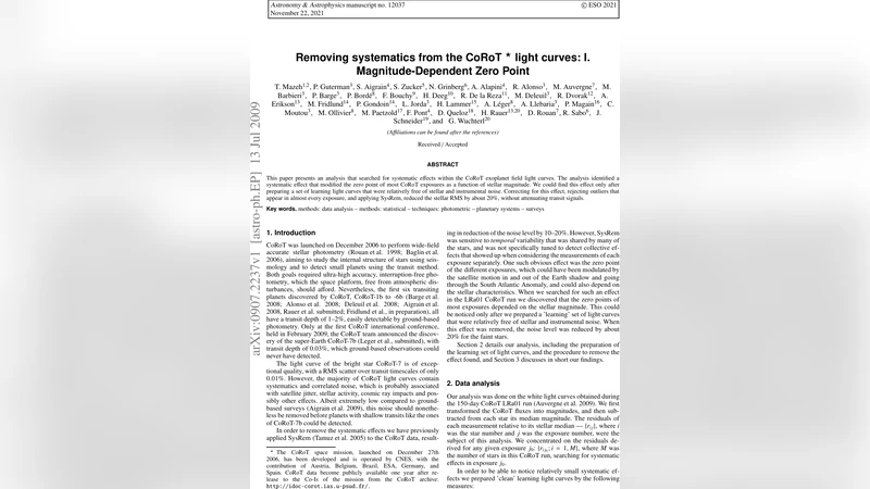 Removing systematics from the CoRoT light curves: I. Magnitude-Dependent   Zero Point