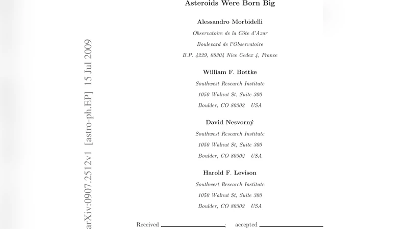 Asteroids Were Born Big