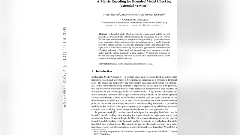 A Metric Encoding for Bounded Model Checking (extended version)