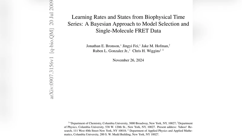 Learning Rates and States from Biophysical Time Series: A Bayesian   Approach to Model Selection and Single-Molecule FRET Data