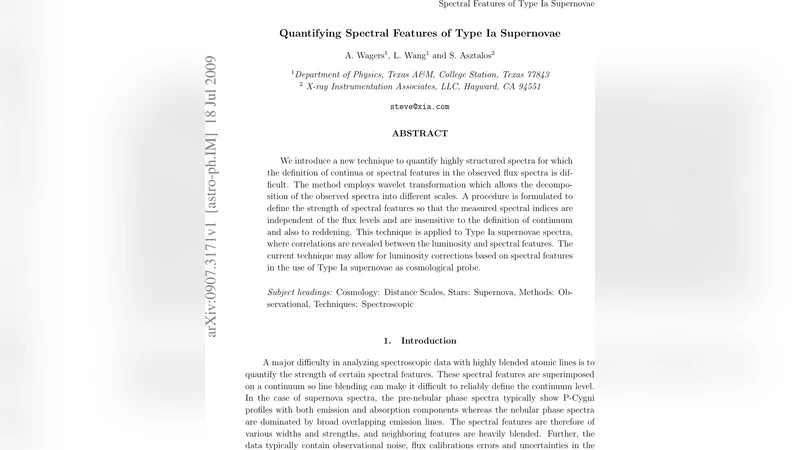 Quantifying Spectral Features of Type Ia Supernovae