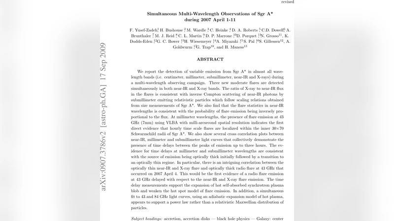 Simultaneous Multi-Wavelength Observations of Sgr A* during 2007 April   1-11