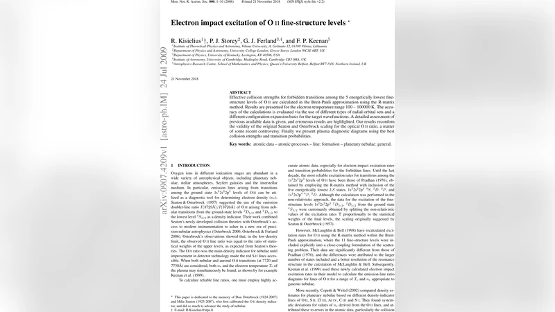 Electron impact excitation of OII fine-structure levels