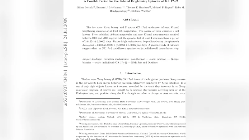 A Possible Period for the K-band Brightening Episodes of GX 17+2