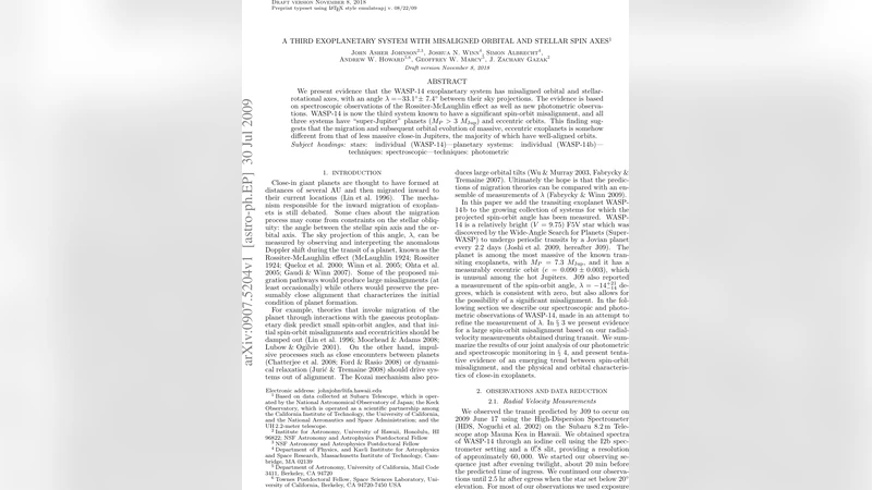 A Third Exoplanetary System with Misaligned Orbital and Stellar Spin   Axes