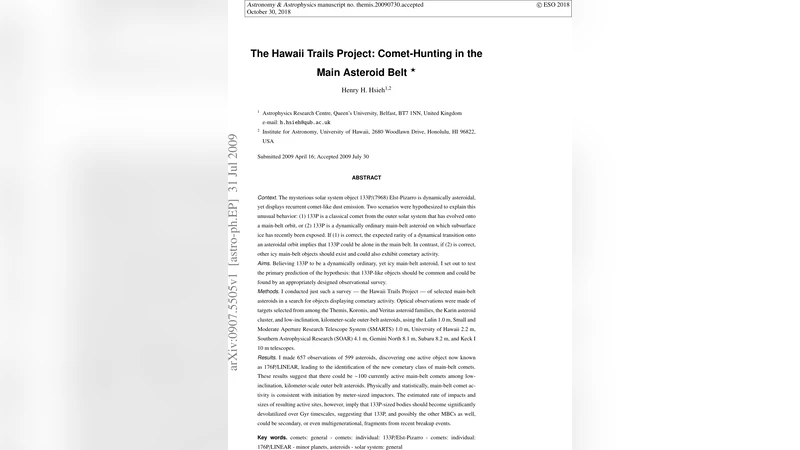 The Hawaii Trails Project: Comet-Hunting in the Main Asteroid Belt