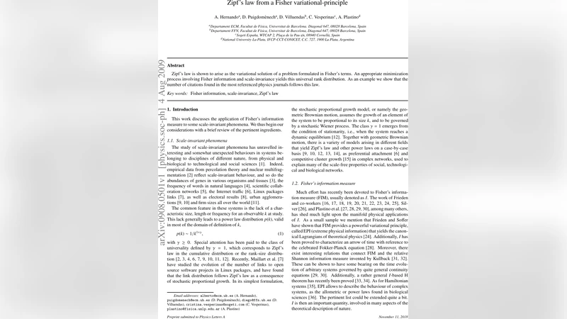 Zipfs law from a Fisher variational-principle