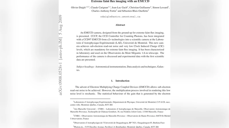 Extreme faint flux imaging with an EMCCD