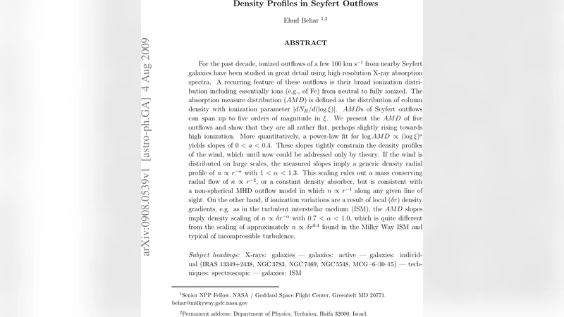 Density Profiles in Seyfert Outflows