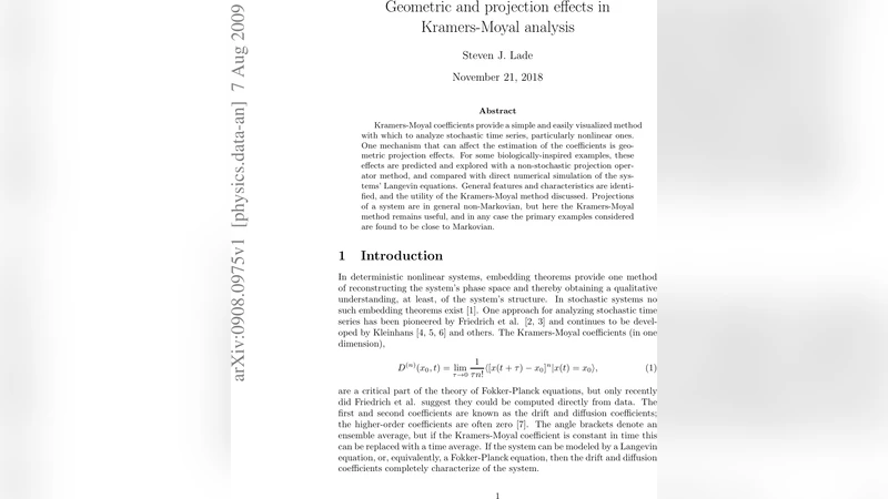 Geometric and projection effects in Kramers-Moyal analysis