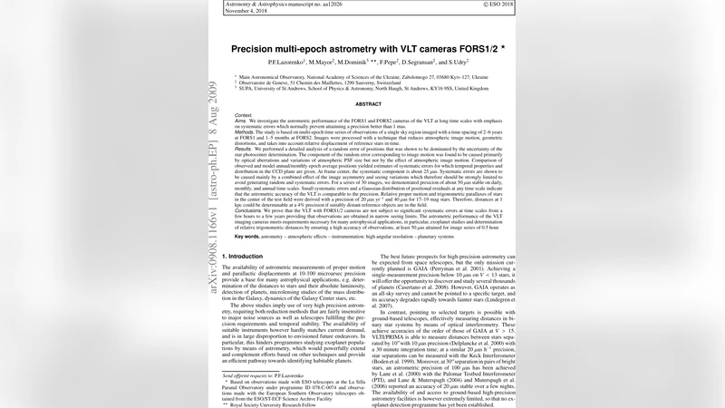 Precision multi-epoch astrometry with VLT cameras FORS1/2