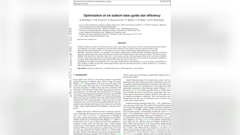 Optimization of cw sodium laser guide star efficiency