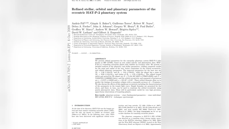 Refined stellar, orbital and planetary parameters of the eccentric   HAT-P-2 planetary system