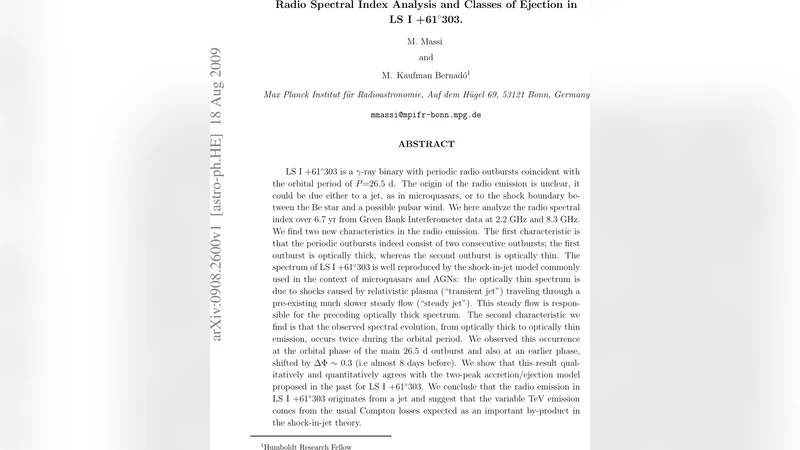 Radio Spectral Index Analysis and Classes of Ejection in LS I +61 303