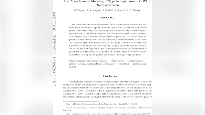 Low Mach Number Modeling of Type Ia Supernovae. IV. White Dwarf   Convection