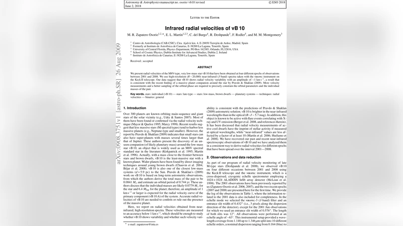 Infrared radial velocities of vB 10