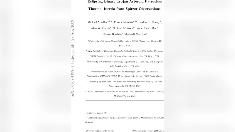 Eclipsing Binary Trojan Asteroid Patroclus: Thermal Inertia from Spitzer   Observations