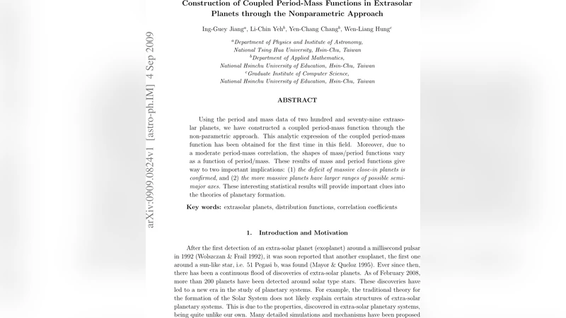 Construction of Coupled Period-Mass Functions in Extrasolar Planets   through the Nonparametric Approach