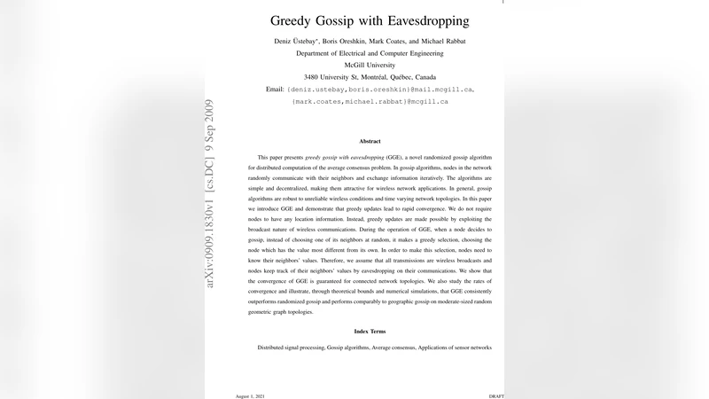 Greedy Gossip with Eavesdropping