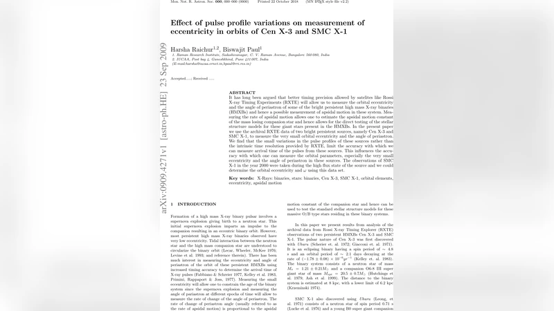 Effect of pulse profile variations on measurement of eccentricity in   orbits of Cen X-3 and SMC X-1