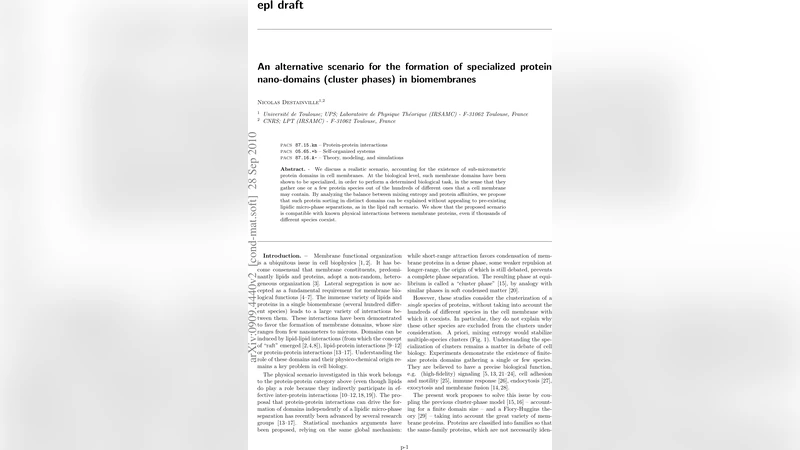 An alternative scenario for the formation of specialized protein   nano-domains (cluster phases) in biomembranes