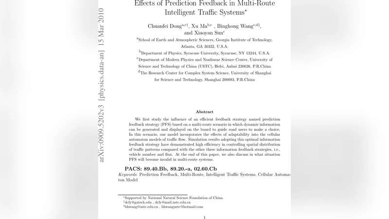 Effects of Prediction Feedback in Multi-Route Intelligent Traffic   Systems
