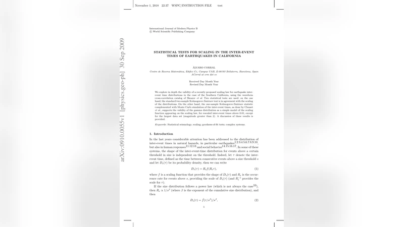 Statistical Tests for Scaling in the Inter-Event Times of Earthquakes in   California