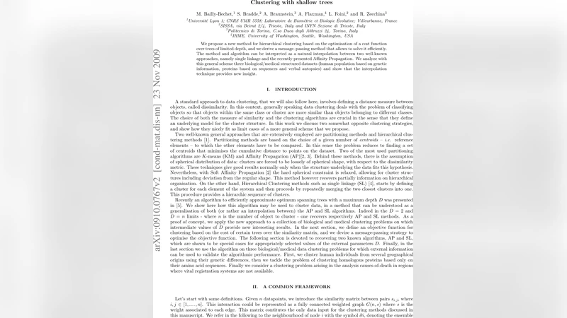 Clustering with shallow trees
