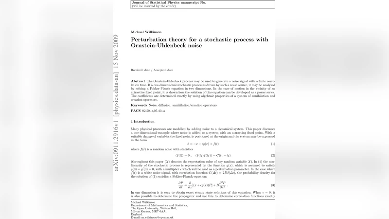 Perturbation theory for a stochastic process with Ornstein-Uhlenbeck   noise