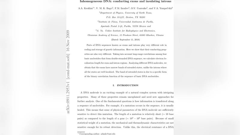 Inhomogeneous DNA: conducting exons and insulating introns