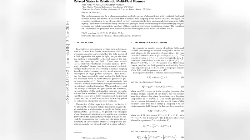 Relaxed States in Relativistic Multi-Fluid Plasmas
