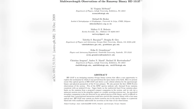 Multiwavelength Observations of the Runaway Binary HD 15137