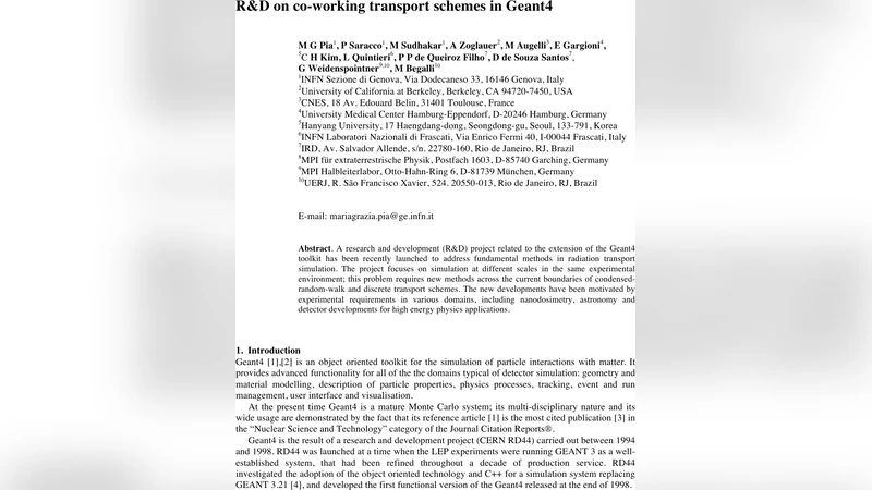 R&D on co-working transport schemes in Geant4