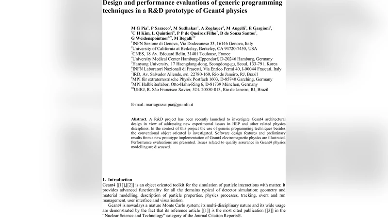 Design and performance evaluations of generic programming techniques in   a R&D prototype of Geant4 physics