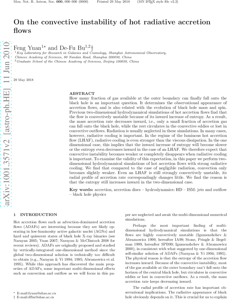 On the convective instability of hot radiative accretion flows