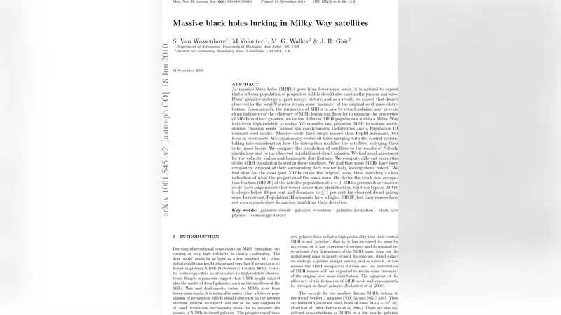 Massive black holes lurking in Milky Way satellites